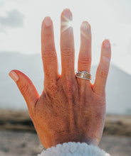 Load image into Gallery viewer, Beautiful mountain base ring surrounded by the sparkle of “snow” and diamonds