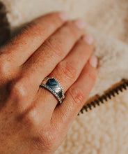 Load image into Gallery viewer, Beautiful mountain base ring surrounded by the sparkle of “snow” and diamonds